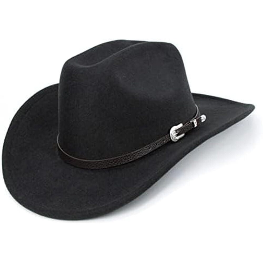 5122 Western Cowboy Hat For Men Women Classic Roll Up Fedora Hat With Buckle